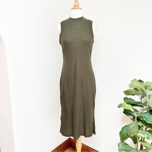 💋Madewell mock neck rib midi dress size S
